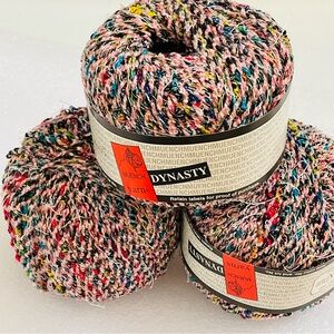 Muench Dynasty Multicolor Yarn | 3 Skeins | 165 Yards Total | Made in Italy